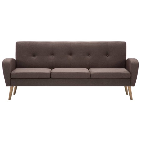 Canapé à 3 places Tissu Marron