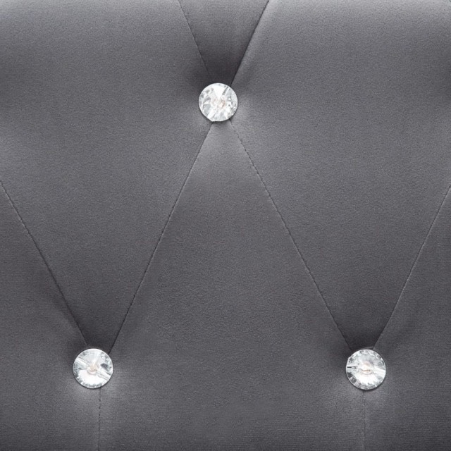 Canapé à 3 places Revêtement en velours 199 x 75 x 72 cm Gris