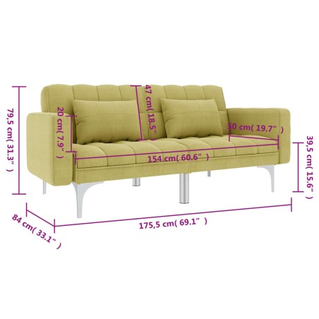 Canapé-lit Vert Tissu