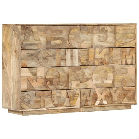 Meuble alphabétique avec 6 tiroirs 120x35x79 cm Manguier massif