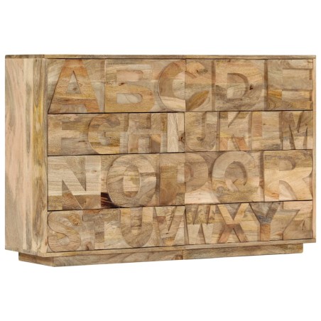 Meuble alphabétique avec 6 tiroirs 120x35x79 cm Manguier massif