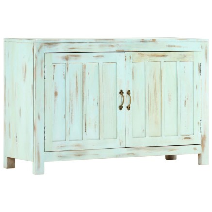 Buffet Bleu clair 110x35x70 cm Bois de manguier massif