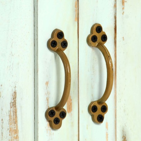 Buffet Bleu clair 110x35x70 cm Bois de manguier massif