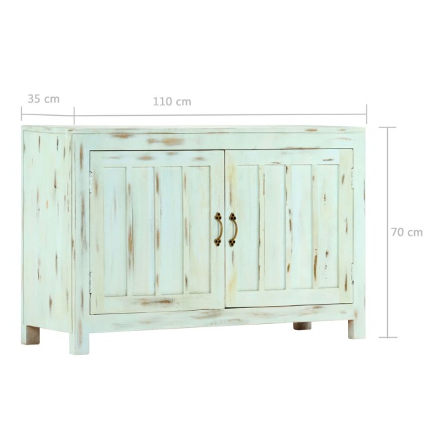 Buffet Bleu clair 110x35x70 cm Bois de manguier massif