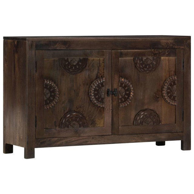 Buffet avec dessin sculpté 110x35x70 cm Bois de manguier massif