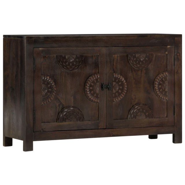Buffet avec dessin sculpté 110x35x70 cm Bois de manguier massif