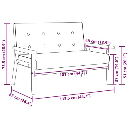Canapé à 2 places Noir Similicuir