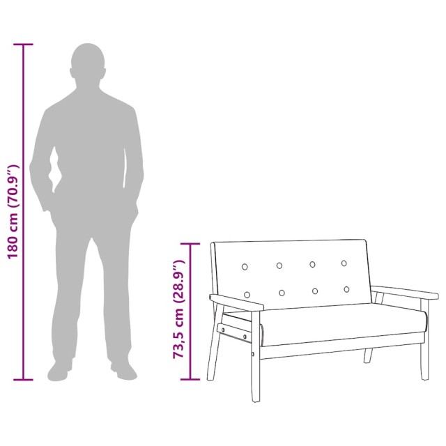 Canapé à 2 places Noir Similicuir