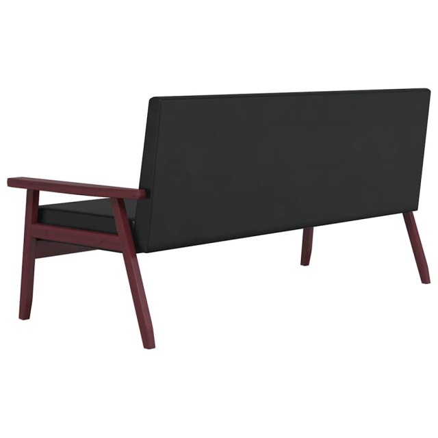 Canapé à 3 places Noir Similicuir