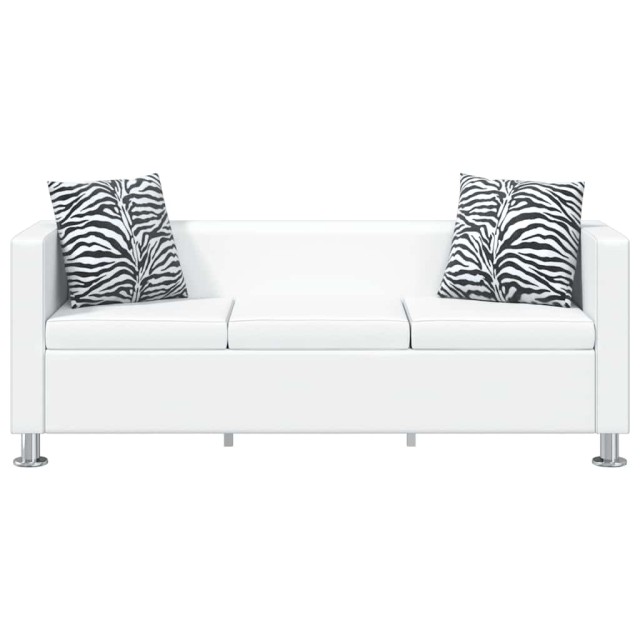 Ensemble de canapés 2 places et 3 places Cuir synthétique Blanc