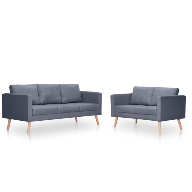 Ensemble de canapés à 2 places et à 3 places Tissu Gris foncé