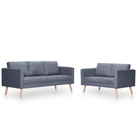 Ensemble de canapés à 2 places et à 3 places Tissu Gris foncé