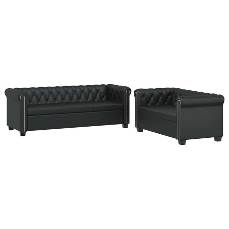 Canapé Chesterfield à 2 places et à 3 places noir
