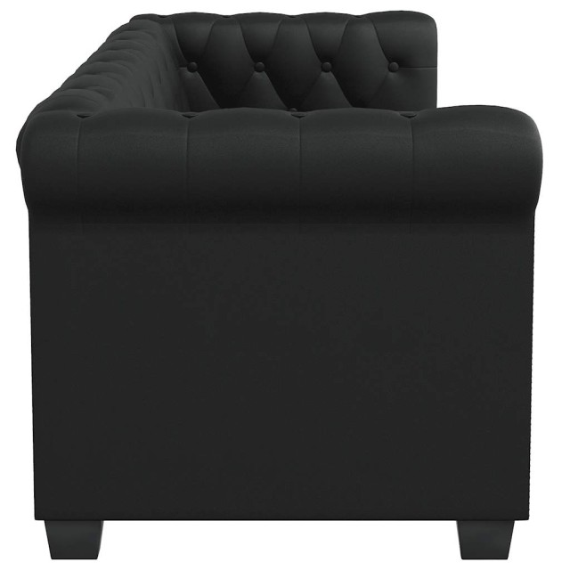 Canapé Chesterfield à 2 places et à 3 places noir