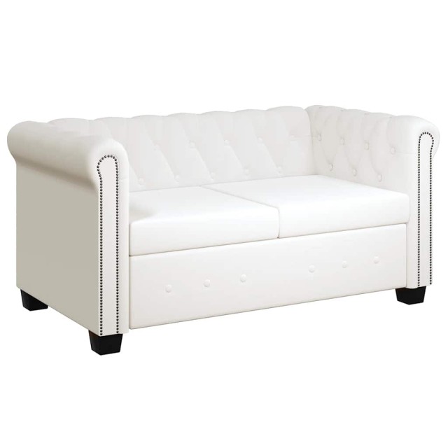 Canapé Chesterfield à 2 places et à 3 places blanc