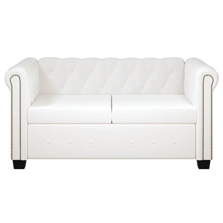 Canapé Chesterfield à 2 places et à 3 places blanc