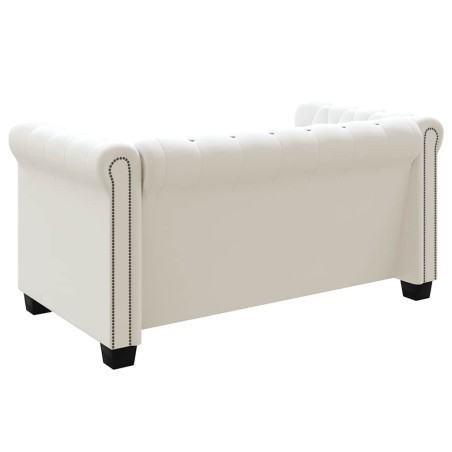 Canapé Chesterfield à 2 places et à 3 places blanc