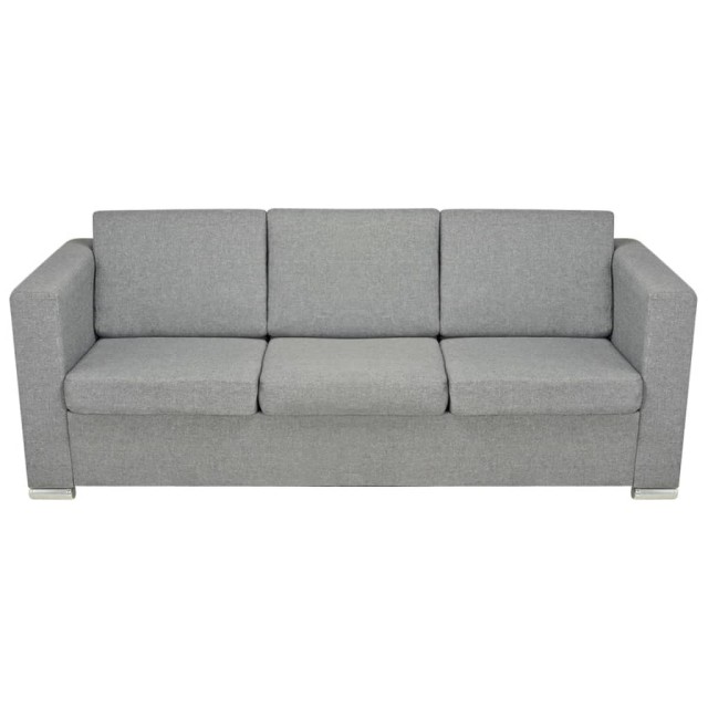 Ensemble de canapés trois pièces Tissu Gris clair