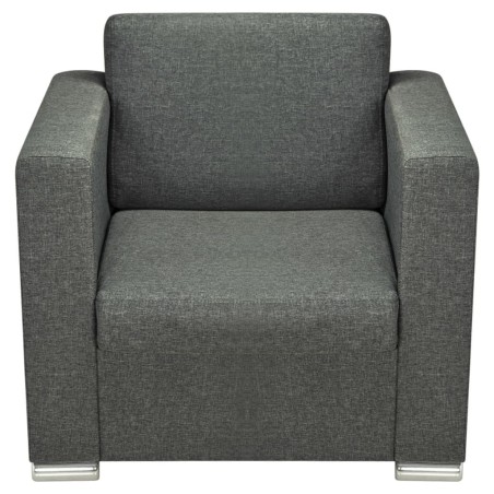 Ensemble de canapés trois pièces Tissu Gris foncé