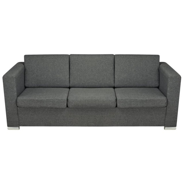 Ensemble de canapés trois pièces Tissu Gris foncé