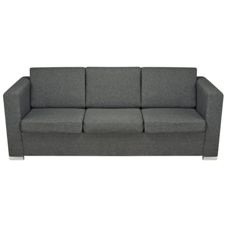 Ensemble de canapés trois pièces Tissu Gris foncé