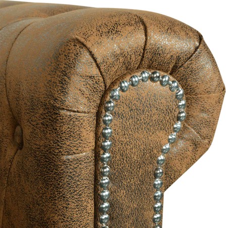Ensemble de canapé Chesterfield à 2 et 3 places marron