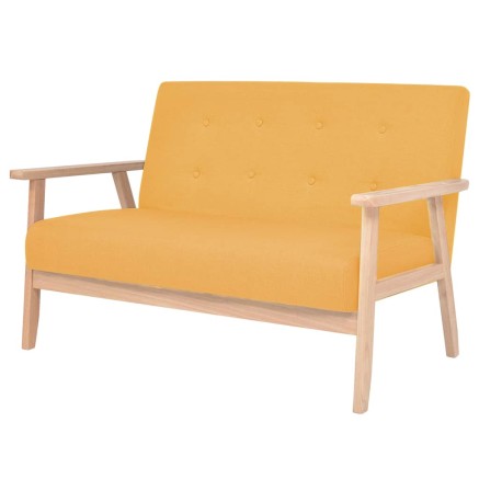 Ensemble de canapé 2 pcs Tissu jaune 2