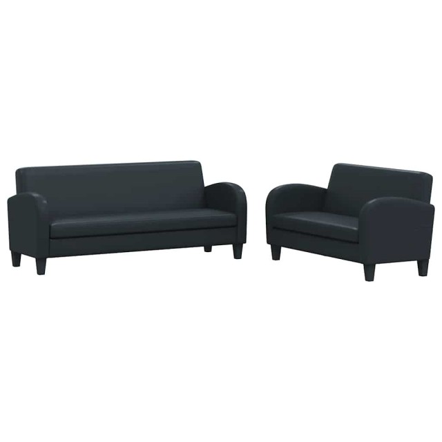 Ensemble de canapés 2 pcs cuir synthétique noir