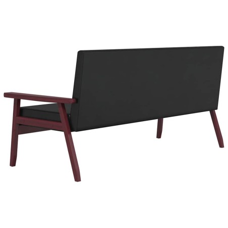 Ensemble de canapés 3 pcs noir similicuir