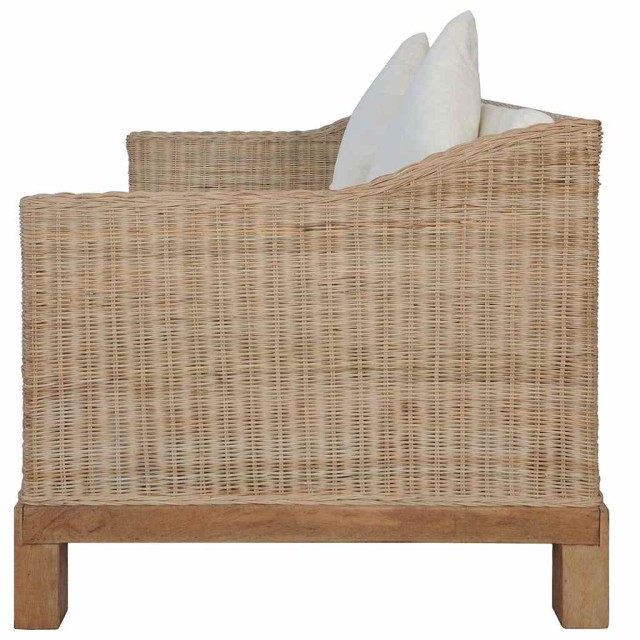 Ensemble de canapés 2 pcs avec coussins rotin naturel