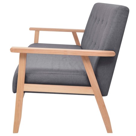 Ensemble de canapés 3 pcs Tissu Gris foncé