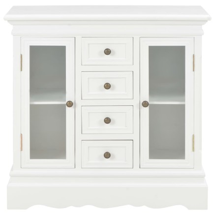 Buffet blanc 70x28x70 cm bois de pin massif 2