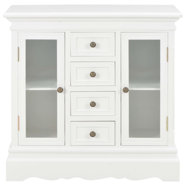 Buffet blanc 70x28x70 cm bois de pin massif