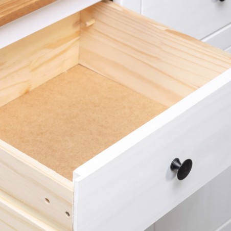 Buffet Blanc 135x40x80 cm Pin solide Gamme Panama