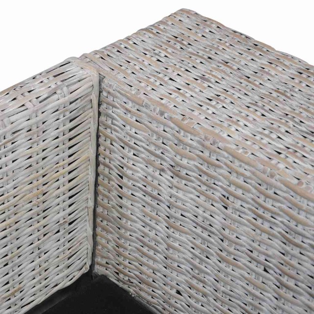 Canapé à 2 places avec coussins Gris Rotin naturel