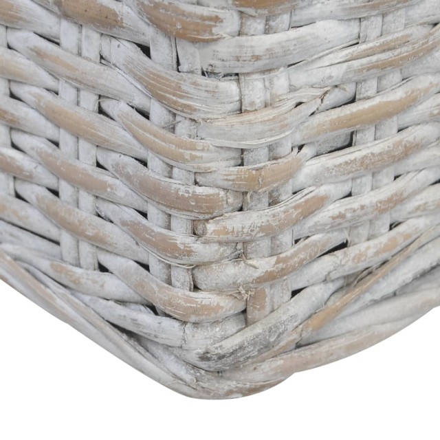 Canapé à 3 places avec coussins Gris Rotin naturel