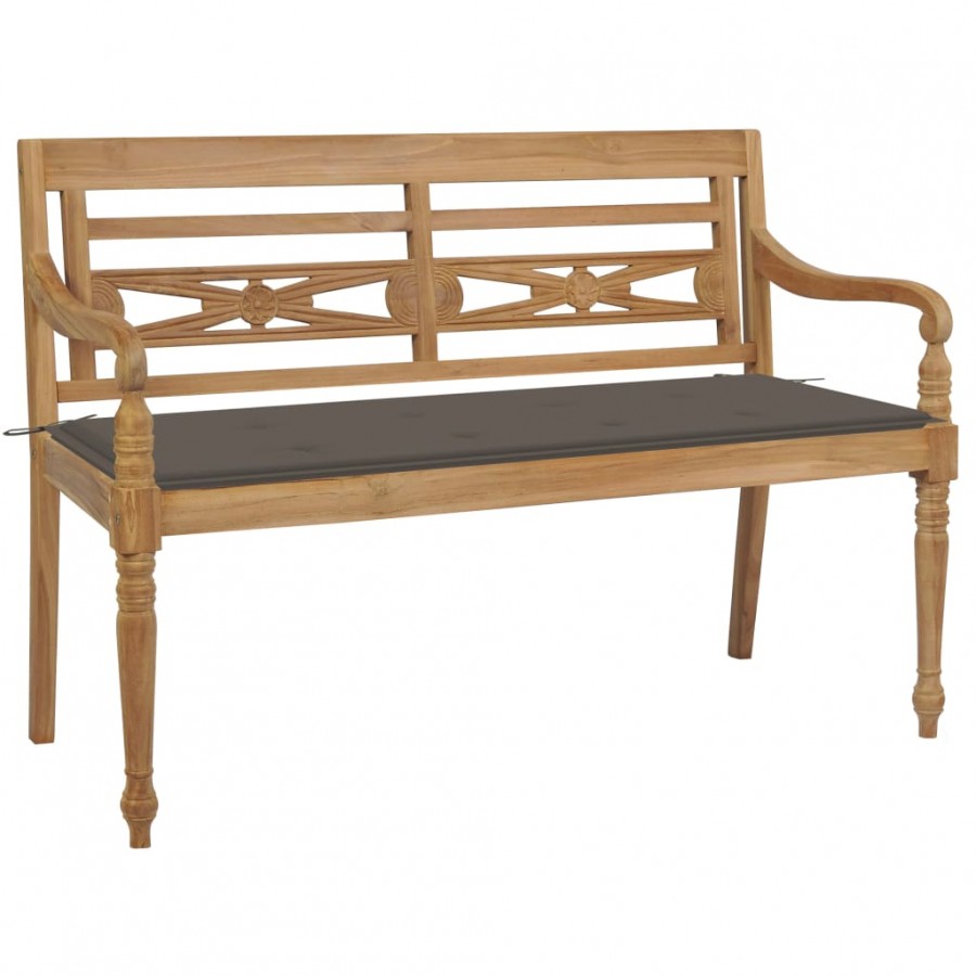 Banc Batavia avec coussin taupe 120...