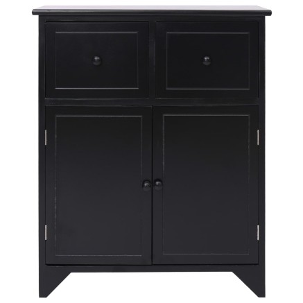 Armoire latérale Noir 60x30x75 cm Bois de Paulownia 2