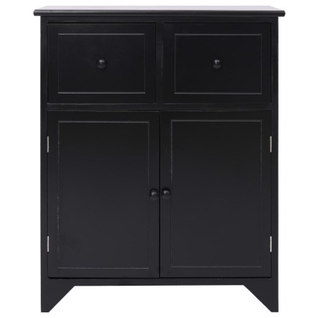 Armoire latérale Noir 60x30x75 cm Bois de Paulownia