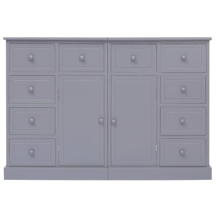 Buffet avec 10 tiroirs Gris 113x30x79 cm Bois 2