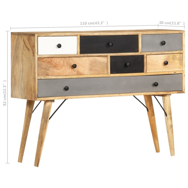 Buffet 110x30x82 cm Bois de manguier massif