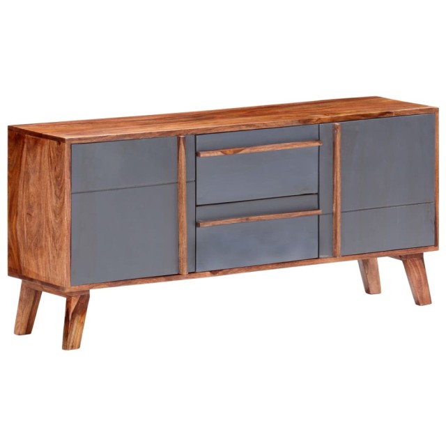 Buffet gris 120x30x55 cm bois massif