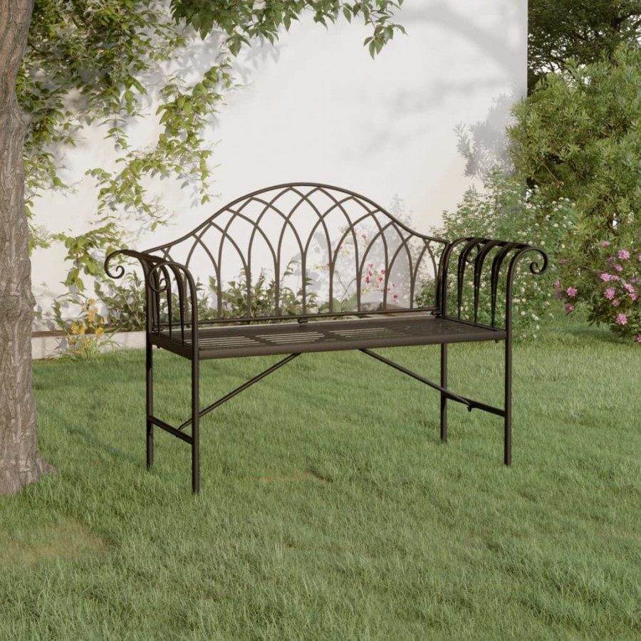 Banc de jardin 2 places 128 cm Noir...