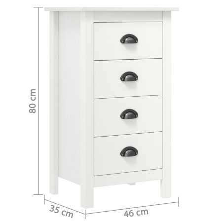 Buffet Hill Blanc 46x35x80 cm Bois de pin solide