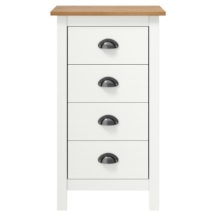 Buffet Hill Blanc 46x35x80 cm Bois de pin solide 2