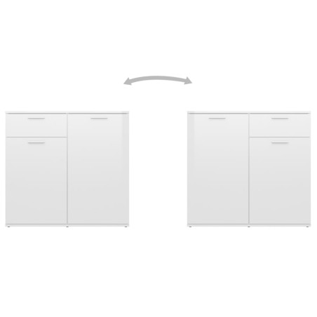 Buffet Blanc brillant 160x36x75 cm Bois d'ingénierie