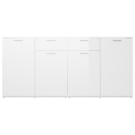 Buffet Blanc brillant 160x36x75 cm Bois d'ingénierie