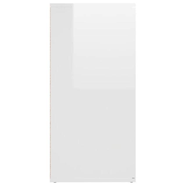 Buffet Blanc brillant 160x36x75 cm Bois d'ingénierie