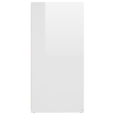 Buffet Blanc brillant 160x36x75 cm Bois d'ingénierie