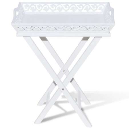 Table d'appoint avec plateau Blanc